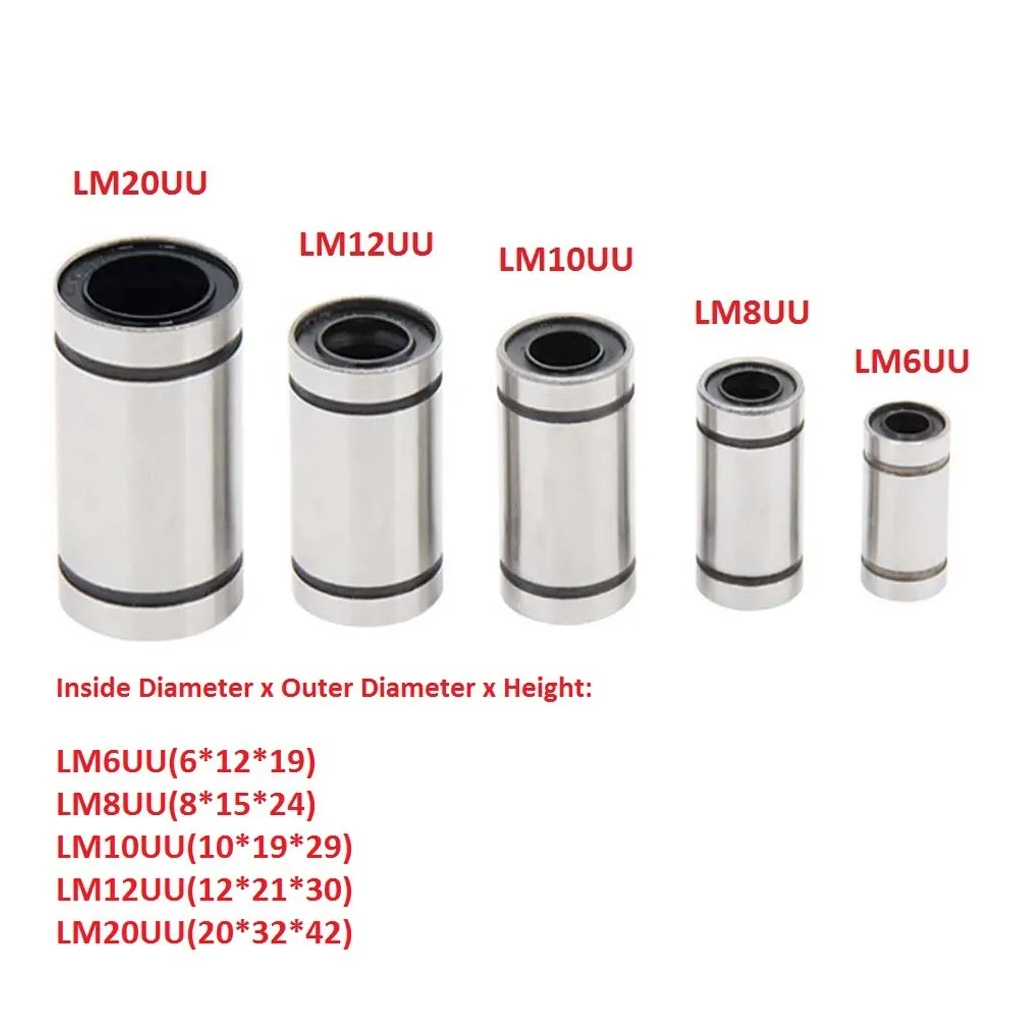 Linear Ball Bearing LM5UU LM6UU LM8UU LM10UU LM12UU LM13UU LM16UU LM20UU  5mm 6mm 8mm 10mm 12mm 13mm