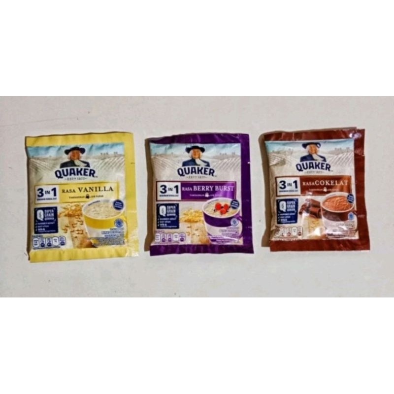 

Quakers Oatmeal 3in1 Minuman Sereal Oat Rasa Vanilla || Coklat || Berry Burst 28gr