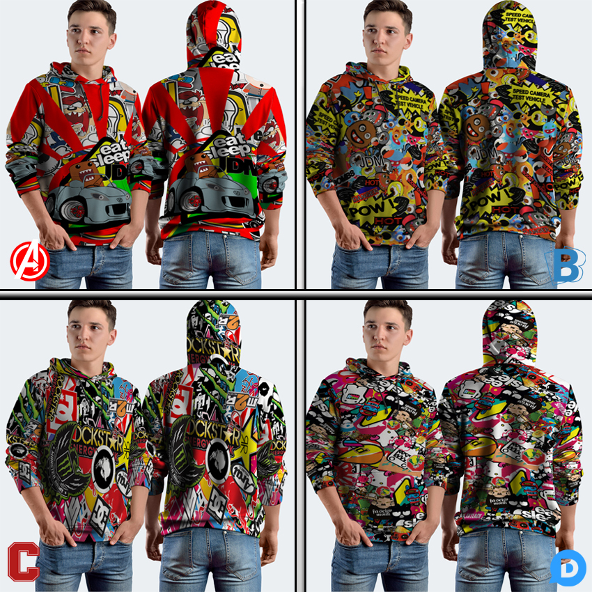 Jumper Hoodie JDM Hoodie Pullover Fullprint Bahan Polyester Jersey | JDM-2409508