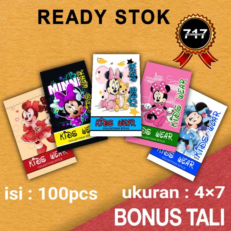 

Hang tag label merek label baju kids wwar 4x7 100pcs hangtag tag baju label pakaian