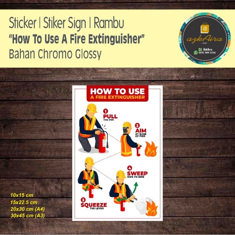 

Sticker Stiker Sign How To Use A Fire Extinguisher