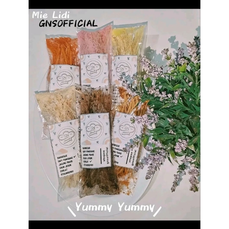 

GN SNACK MIE LIDI KEMASAN 20 GRAM / MIE LIDI 6 VARIAN RASA