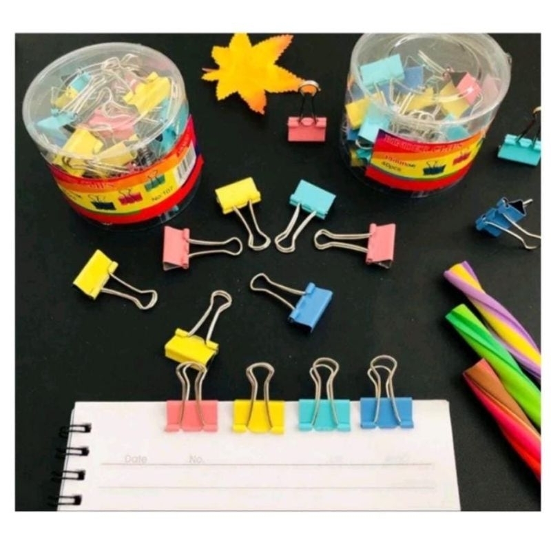 

[60 Pcs] Binder Clip Mini || Paper Clip Warna Warni || Penjepit Kertas