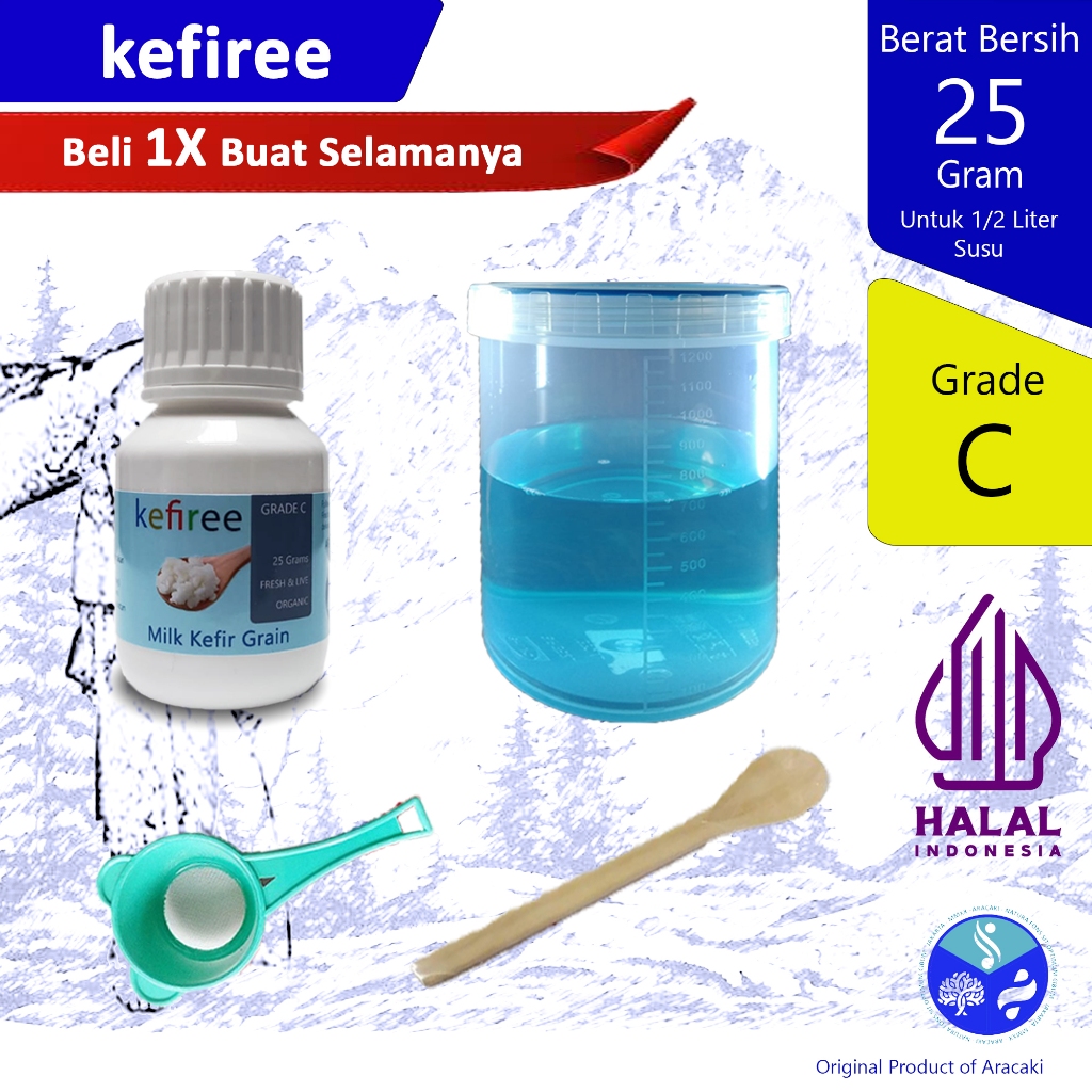 

PRIME KEFIREE KIT / BIBIT KEFIR (FRESH ORGANIC) GRADE C - KEFIREE