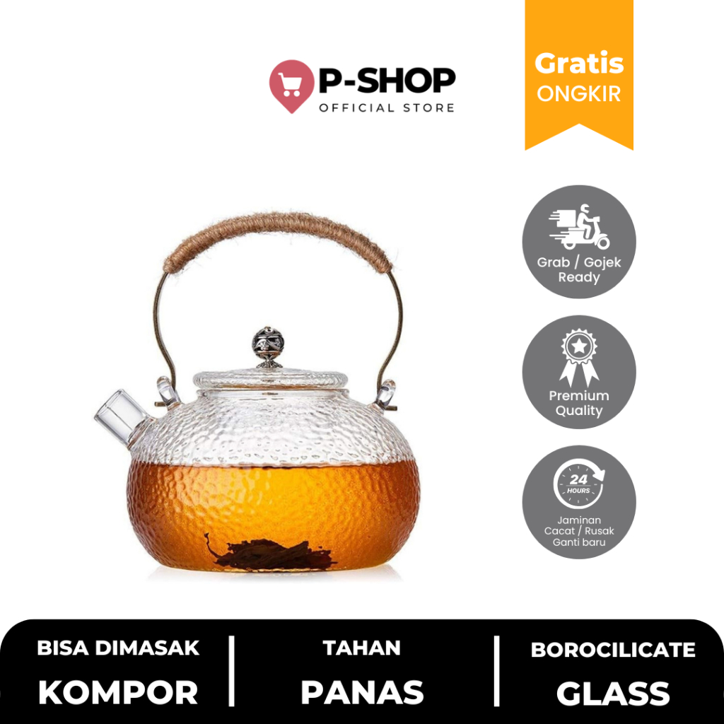PALMLIVING Teko Teapot Teh Kaca Set Tahan Panas Set Teapot Japanese