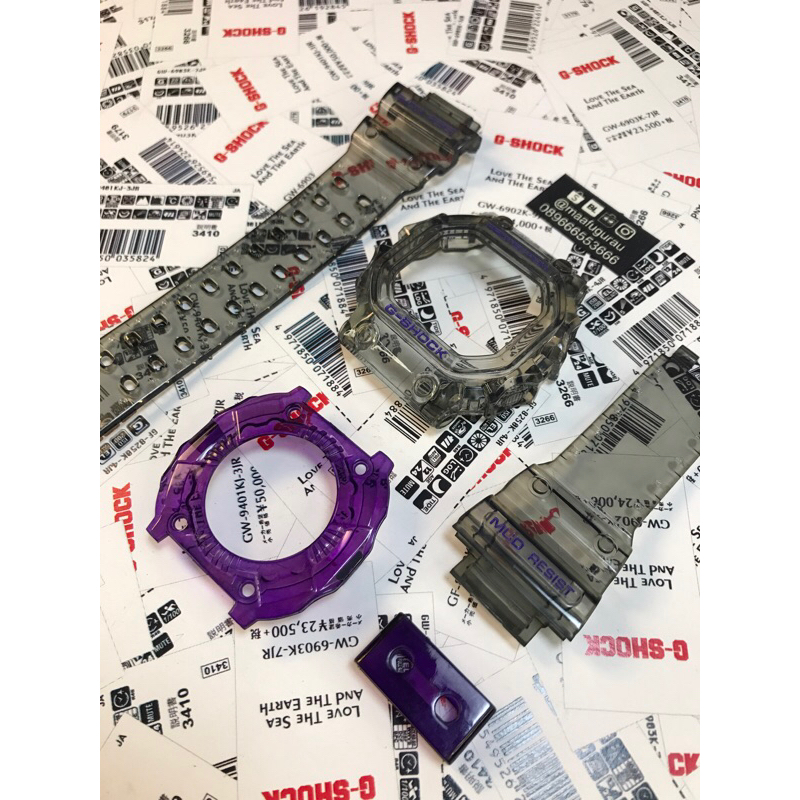 bezel and strap gx56 black purple gx-56 jelly clear