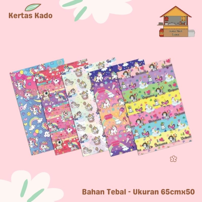 

Kertas Kado Aneka Motif Karakter Unicorn (65x50/70 gsm)