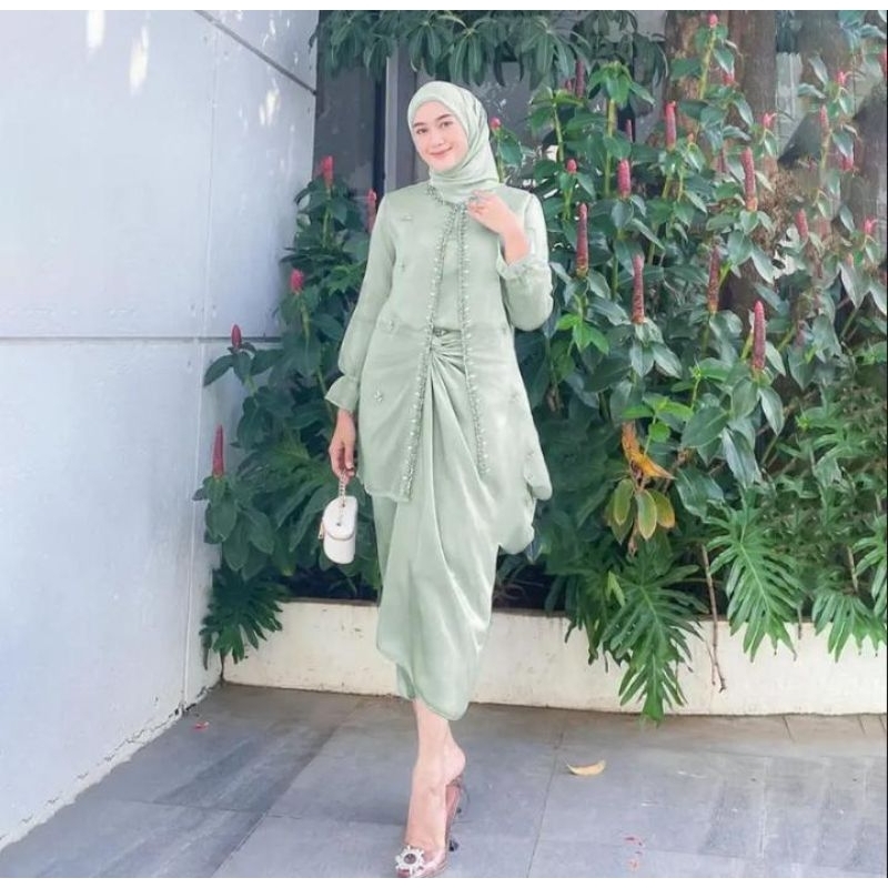 one set jemma organza kekinian/outer wanita organza premium