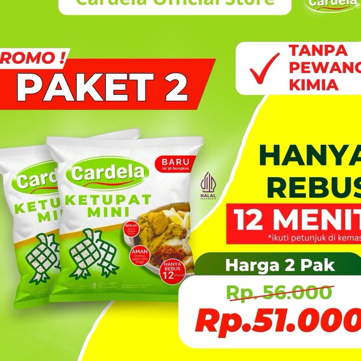 

Segera belanja PROMO CARDELA Ketupat Mini 2 pak