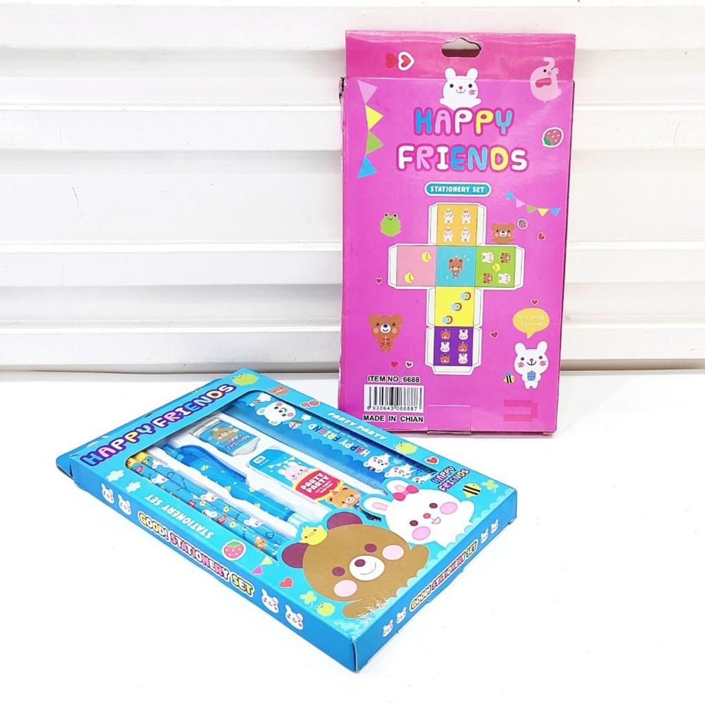 

Alat Tulis Satu Set Anak Sekolah Mini Stationery 6 In 1 Karakter Lucu Stationary Set Sekolah - HM4014