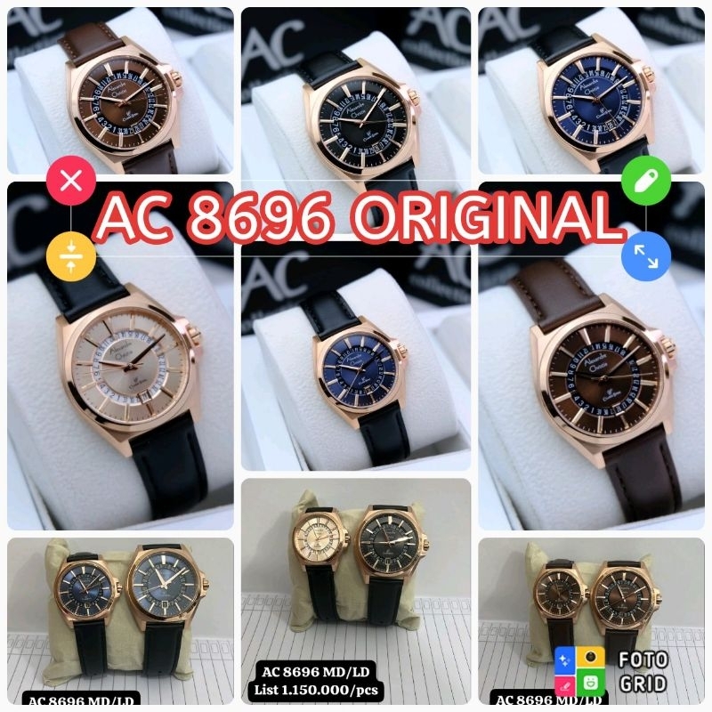 JAM TANGAN ALEXANDRE AC 8696 KULIT | AC86896 CLASSIC STEEL ORIGINAL