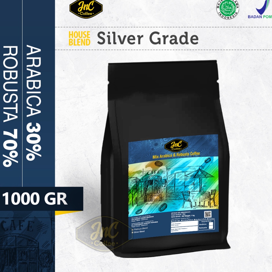 

Pasti Laku JnC Silver House Blend 1 KG 3 Arabica 7 Robusta For Kopi Susu Espresso Kekinian