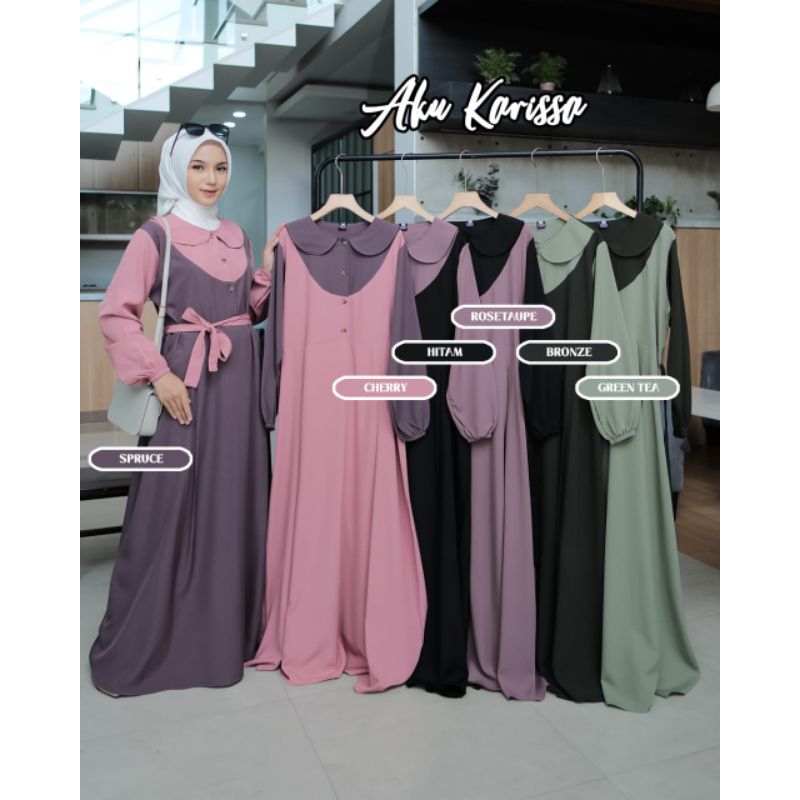 COD TERBARU NAIMA DRESS ORI AKU KARISSA, GAMIS AKU KARISSA TERBARU, DRESS AKU KARISSA