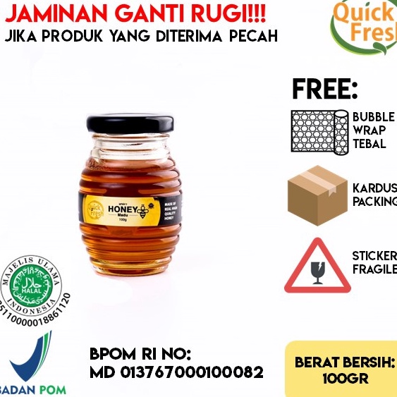 

Hemat Keras Madu Murni Asli Quick Fresh Honey 1Gr Jar Kaca