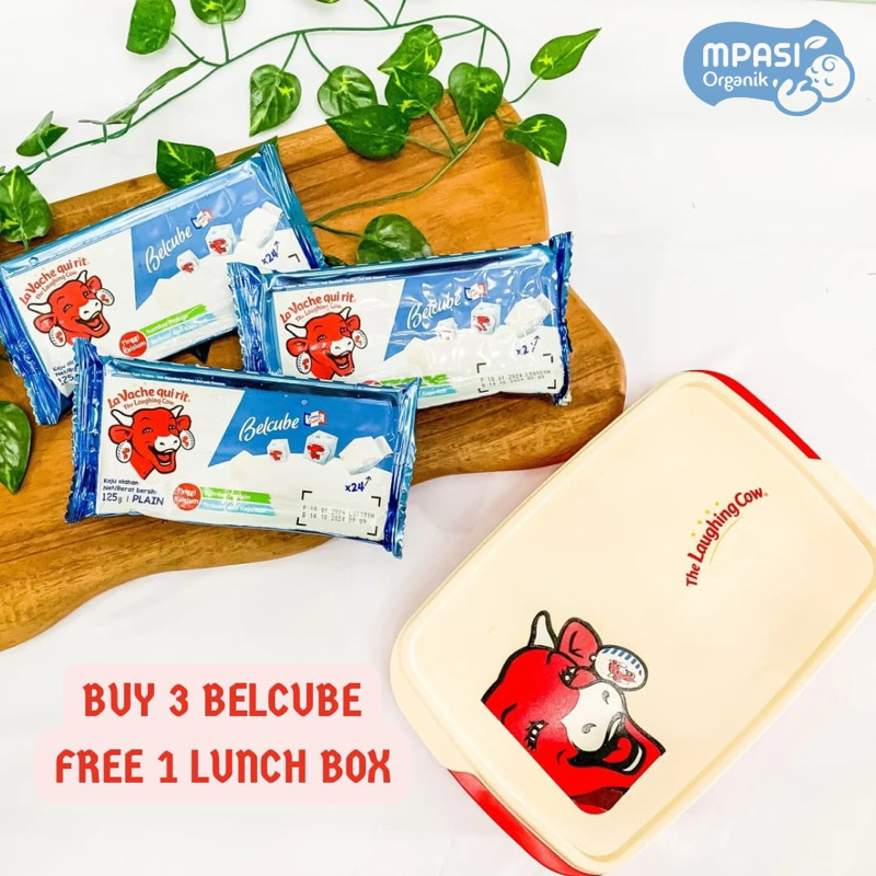 

PROMO SPESIAL 3 FULLPACK keju belcube plain FREE 1 LUNCH BOX