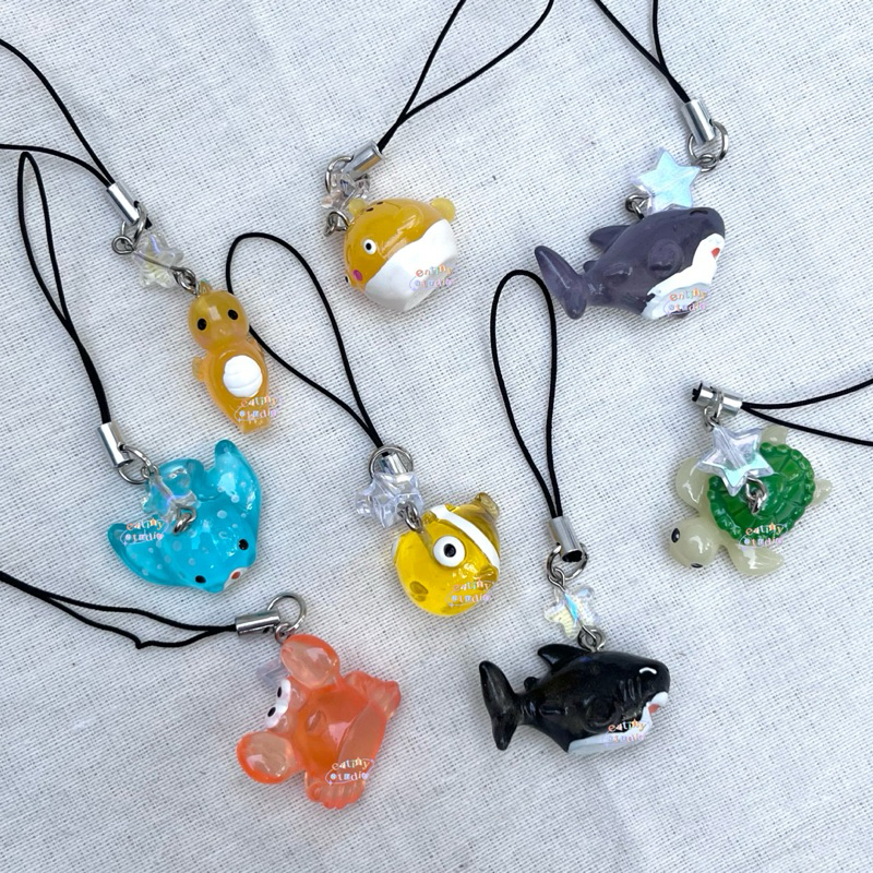 Sea Creature Phone Charm | Laut | Hewan | Ikan | Ocean | Matching | Couple | Fish | Penyu | Kepiting
