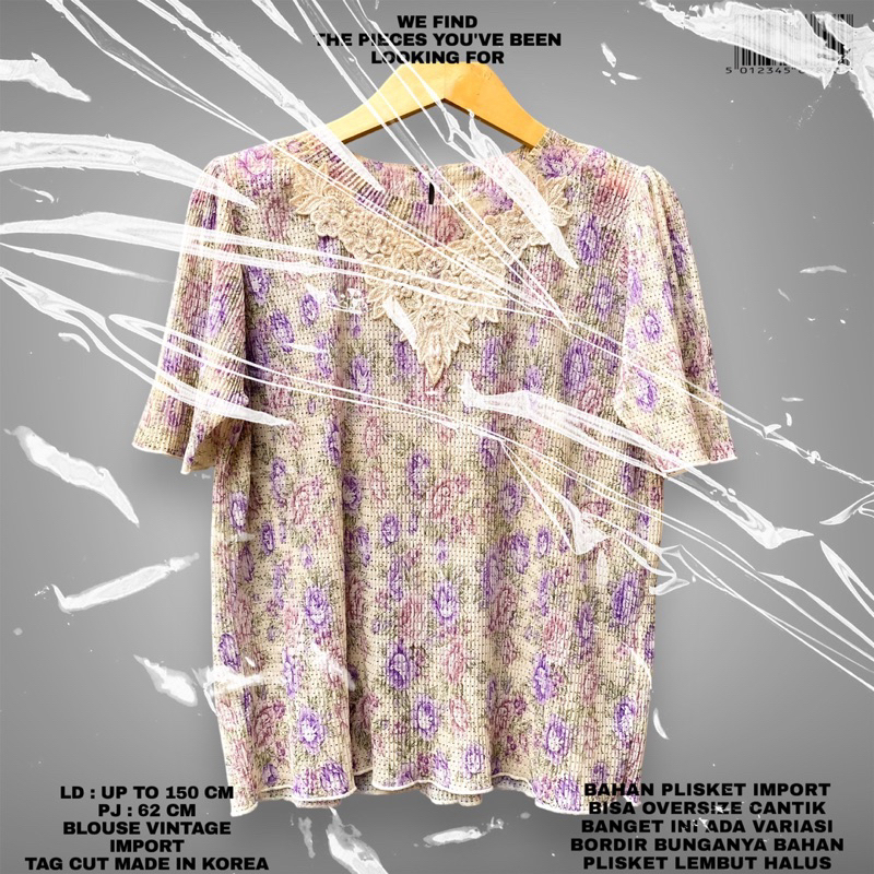 BLOUSE IMPORT/KOREAN BLOUSE/BLOUSE PLISKET PREMIUM/PLISKET TOP/BLOUSE VINTAGE PREMIUM IMPORT/KOREAN 