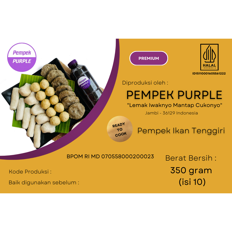 

Pempek Premium Tenggiri Pempek Purple Vacuum Isi 10Pcs