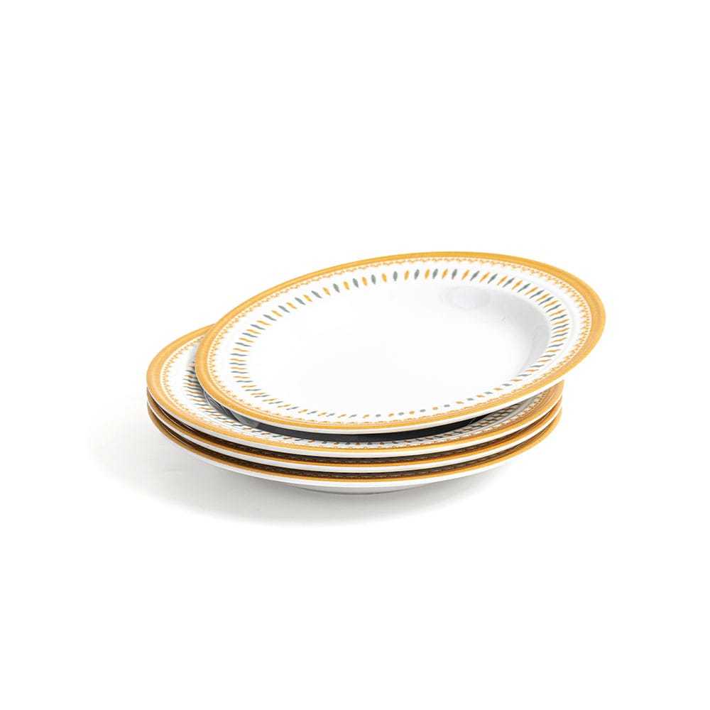 Piring Makan Melamin - GLORIOUS MELAMINE GOLD LARGE PLATE 250ML TUPPERWARE (dijual 1 set terdiri dar