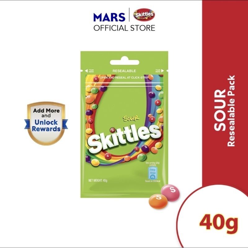

Skittles Sour Bag Chewy Candy 40gr
