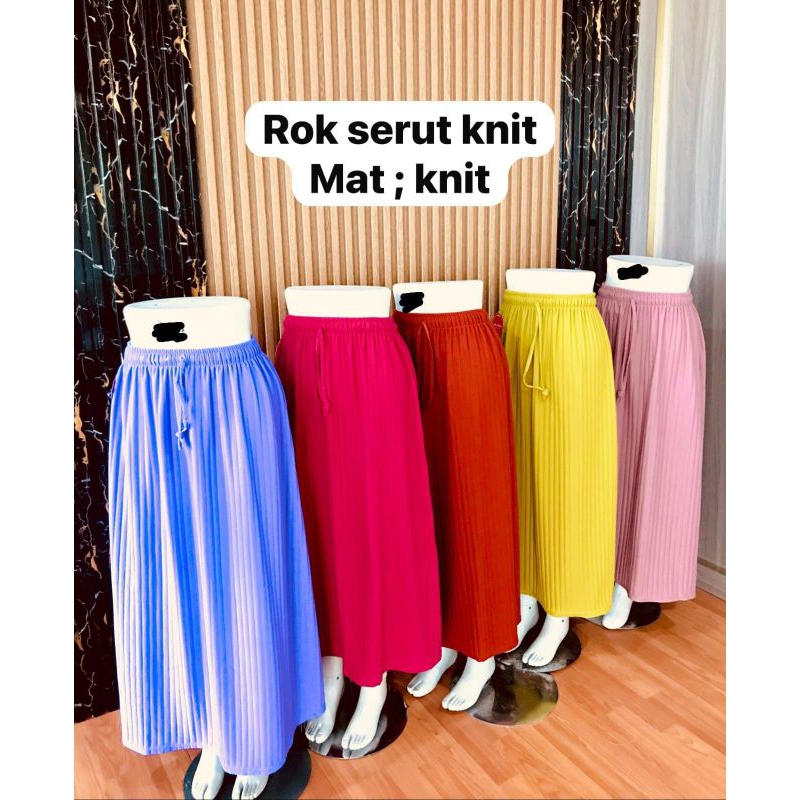 Rok Knit Serut Rok Panjang Rajut Serut Murah Rok Wanita Kekinian Rok Wanita Bawahan Muslim Wanita Pa