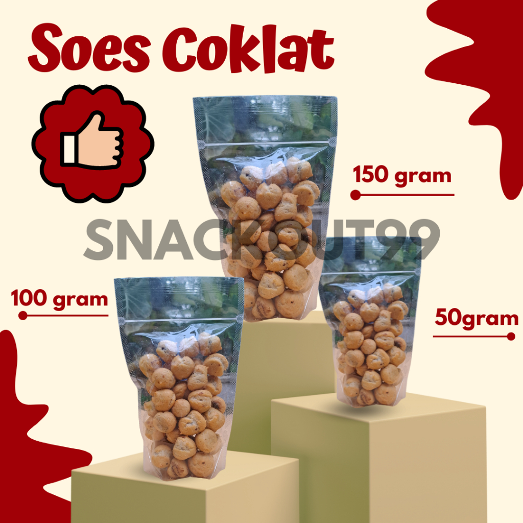 

[KEMASAN EKONOMIS] Soes Kering Cokelat Lumer 150 gram Termurah Terenak