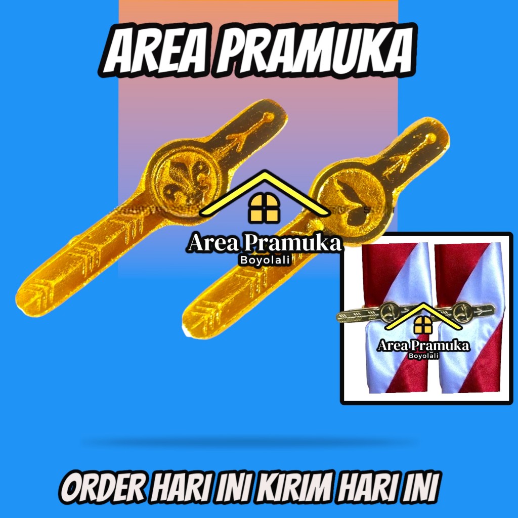 

Penjepit hasduk tunas kelapa / penjepit hasduk pandu wosm bahan kuningan