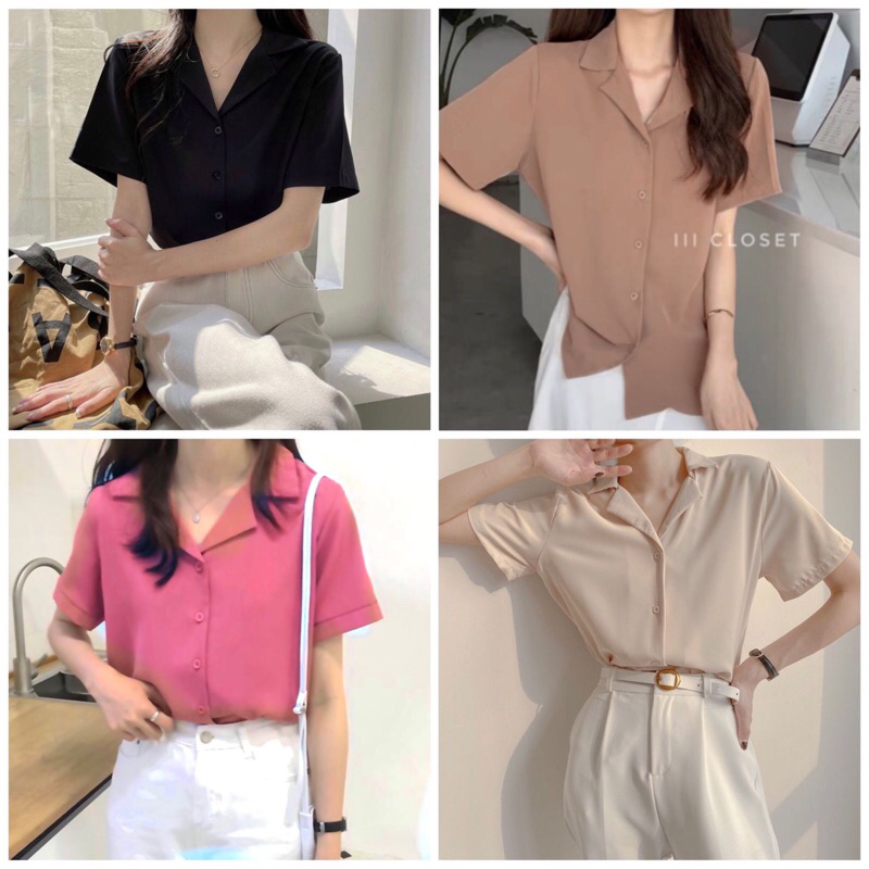 KEMEJA WANITA Rayon Lengan Pendek