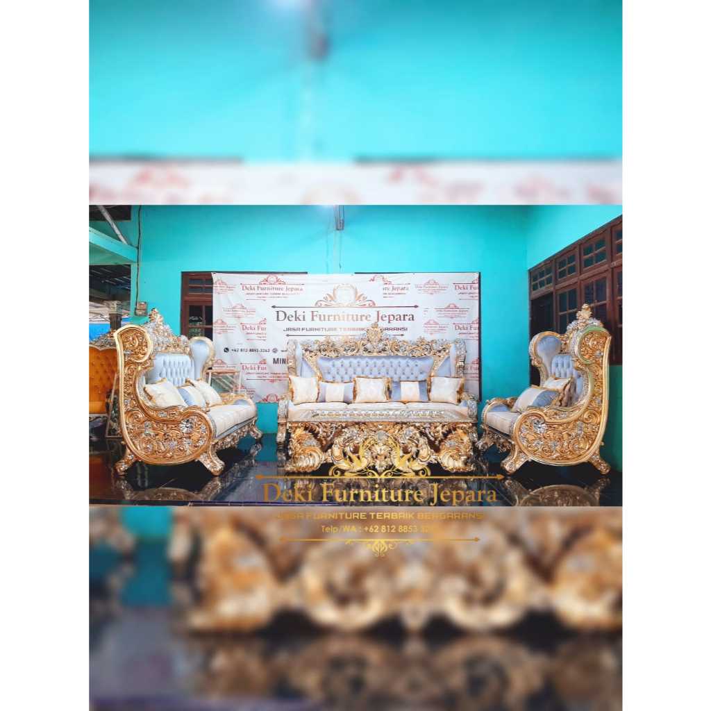 MEBEL JEPARA ASLI KURSI TAMU SUPER MEWAH ELEGAN MODERN / KURSI SOFA RUANG TAMU FURNITURE SULTAN
