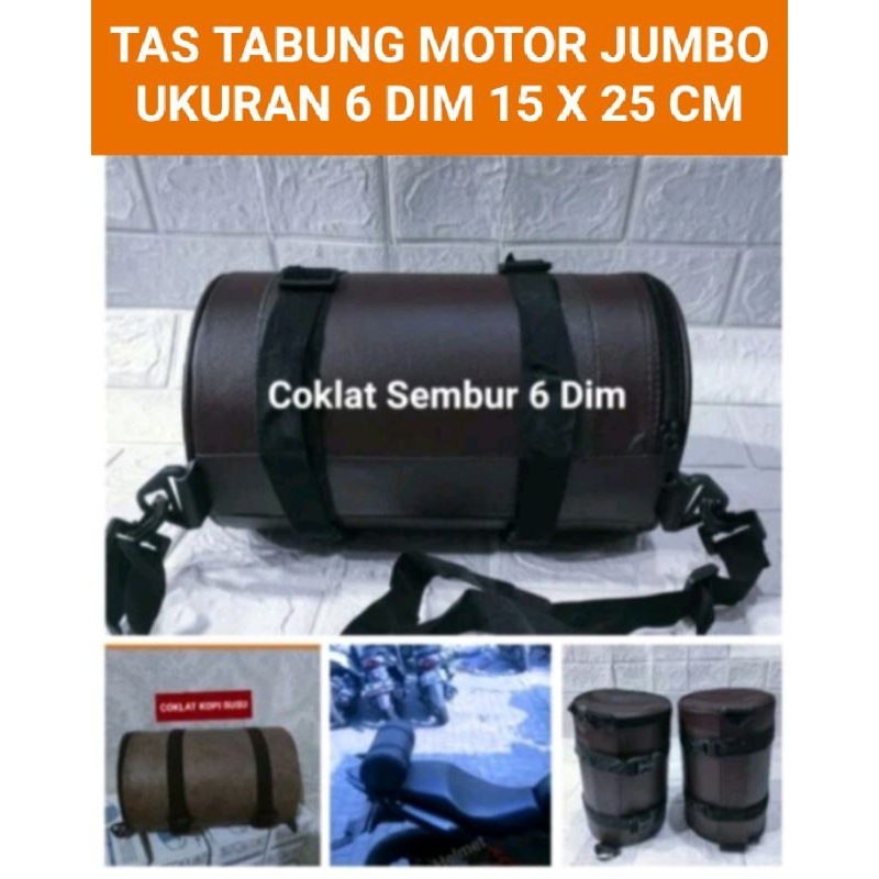 Tabung Motor Jumbo Tas Jas Hujan Kuat Lapis Paralon Besar 6 Dim 15 X 25 Cm COKLAT