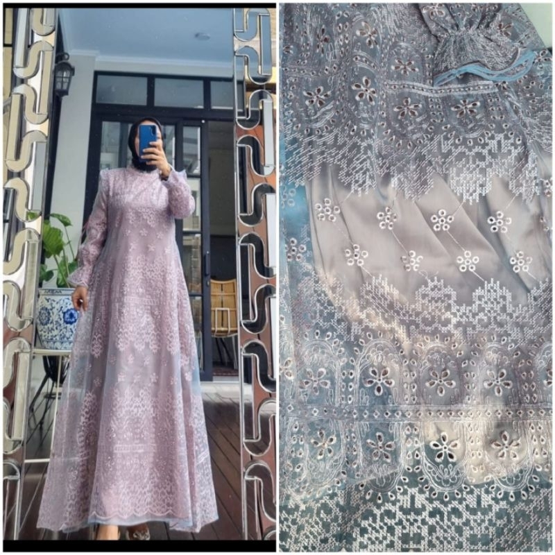 Gamis/Midi Dress Organza mix Armanisilk Ori by Edness kayla