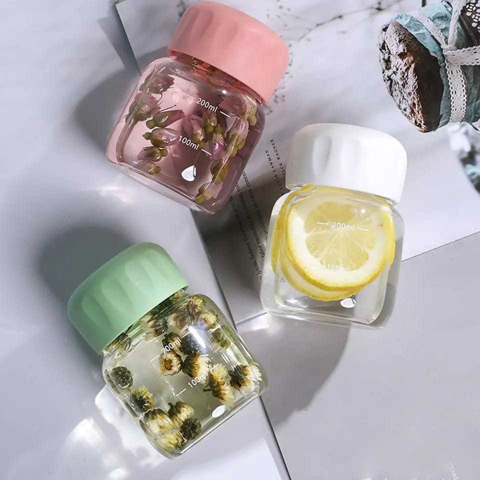 FY Botol Minum Kaca Botol Minum Air Mini Anti Tumpah