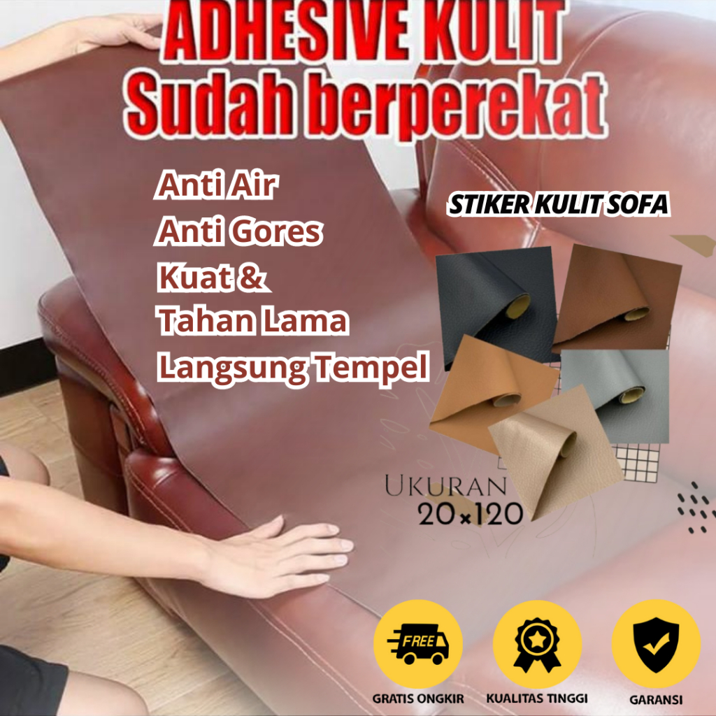 KULIT SOFA METERAN SINTETIS Sticker Stiker leather Tambalan Perbaikan Kursi sofa Rusak, Bolong