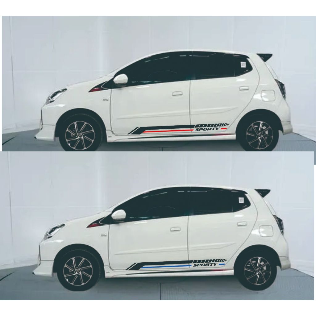 Stiker Cutting Mobil Agya Ayla Putih Hitam Lis Variasi Brio Jazz Picanto Datsun Wagon Terbaru