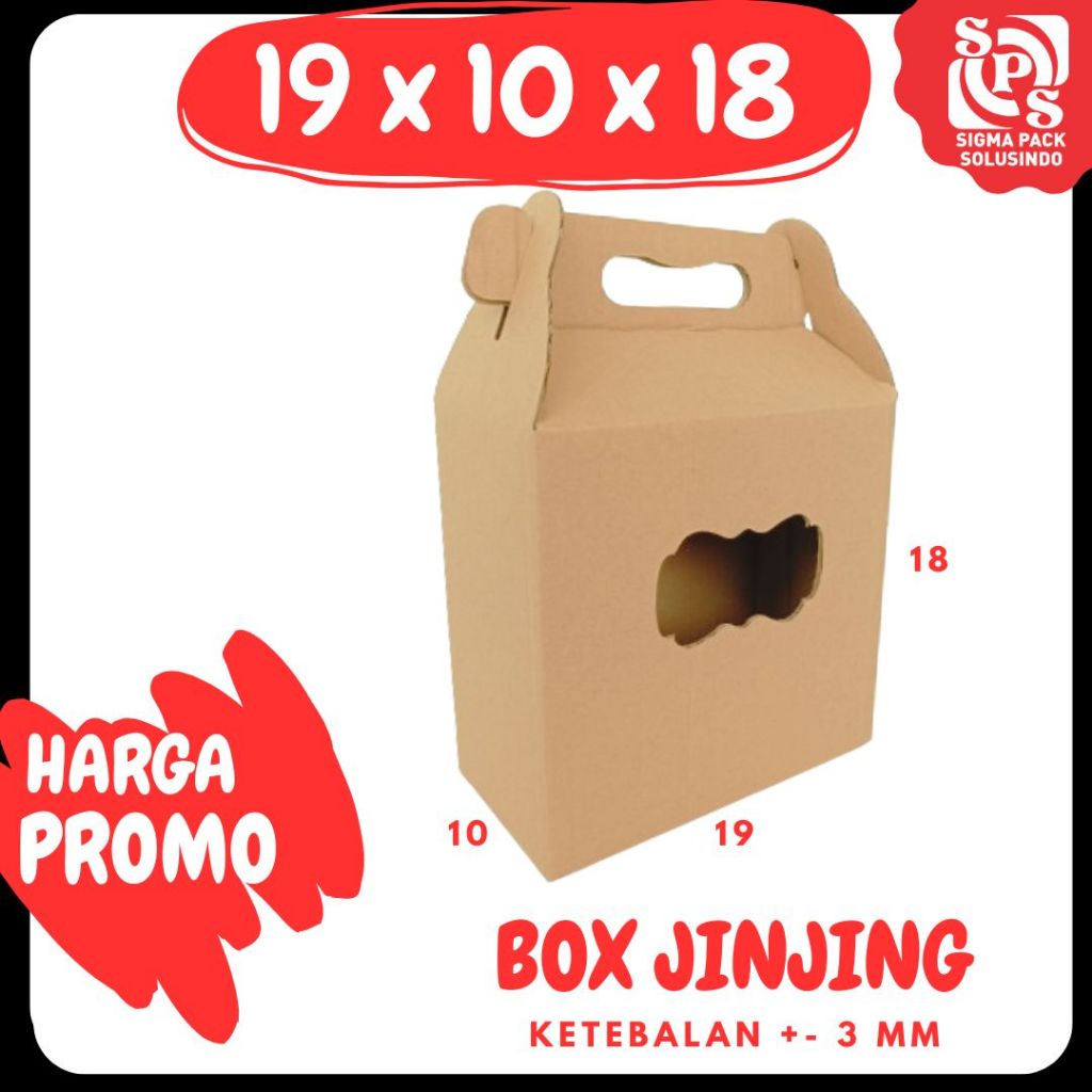 Box Kue_Kering 19x10x18 Jinjing (KUKER TOPLES JAR 1000 ml ISI 2) Box Toples Tabung Jinjing Kardus Lebaran Idul Fitri Hampers Polos/Motif