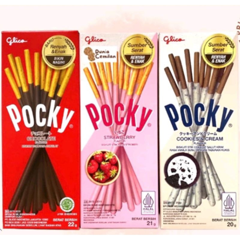 

Pocky coklat ,strawberry,cream and cookie 22 gr