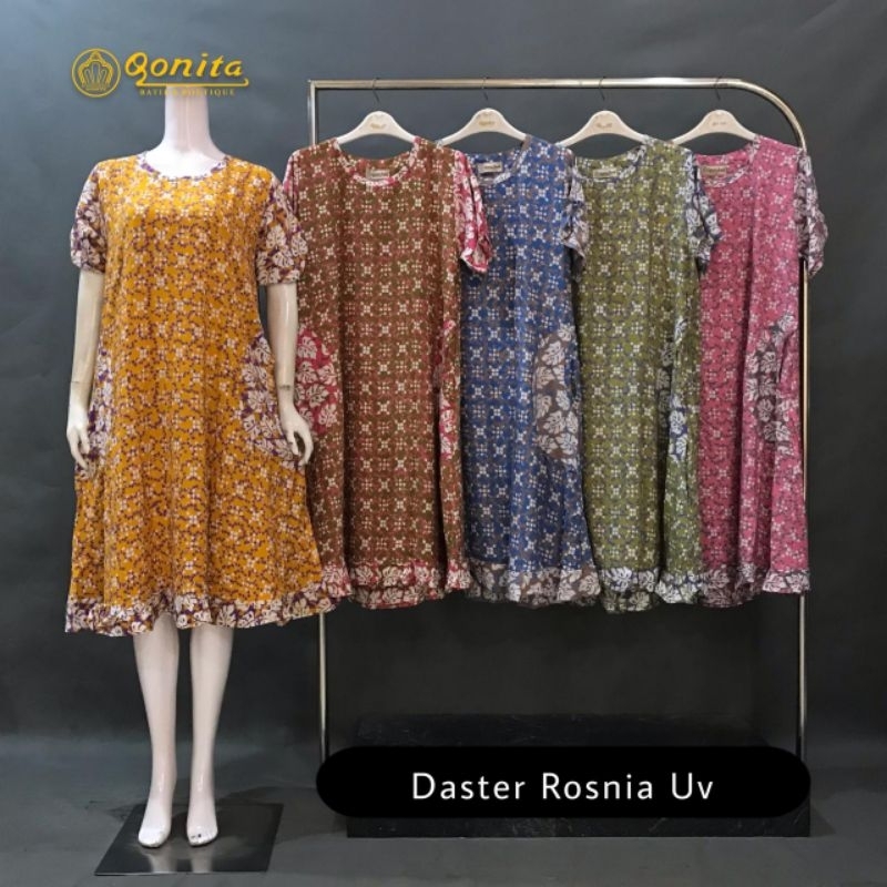 Batik Qonita daster rosnia hls daster pendek bahan adem