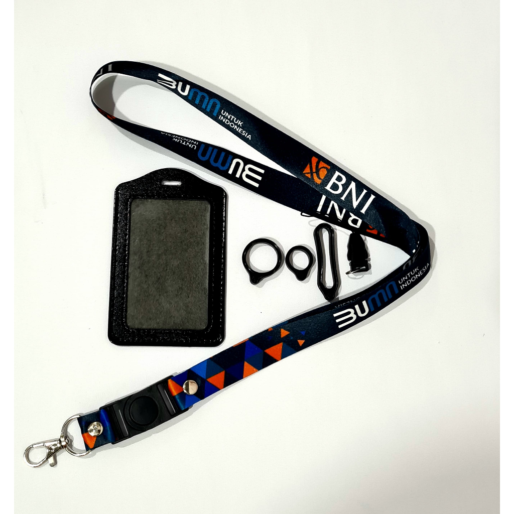 

Lanyard BUMN BNI BIRU | custom logo | print lanyard - gantungan hp - holder - yoyo logo