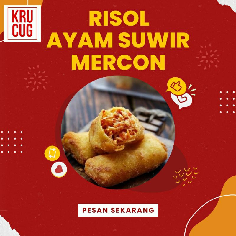 

Risoles ayam suwir pedas risol ayam pedas free saos (FROZEN SATUAN) khusus GOJEK/GRAB