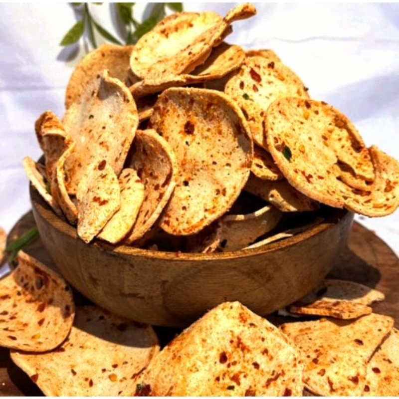 Keripik Cemilan Ringan Rasa Mantab Basreng Bulat Asli Bandung Bakso Goreng  Asin Gurih Renyah Kemasa