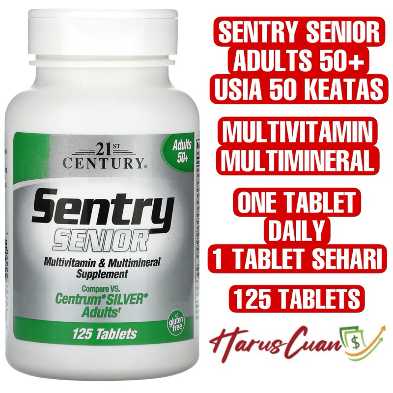 21st Century Sentry Senior Adult 50 Plus Multivitamin Multiminerals 125 Tablets