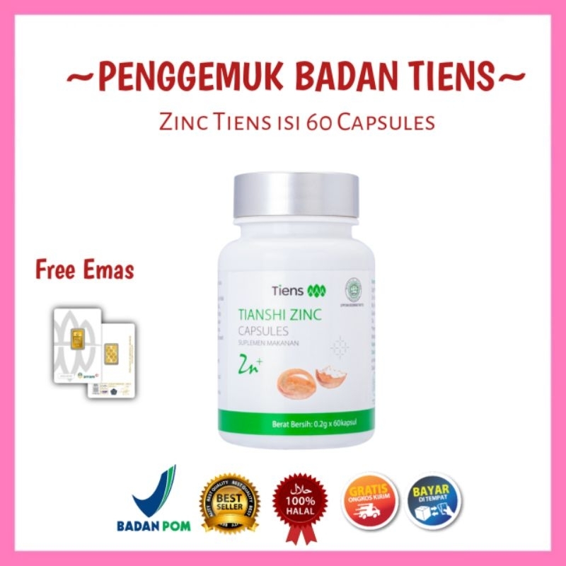 Penggemuk Badan Tiens Herbal - Tianshi Zinc Vitamin Anak Zinc Obat Gemuk | Suplemen Penggemuk Badan