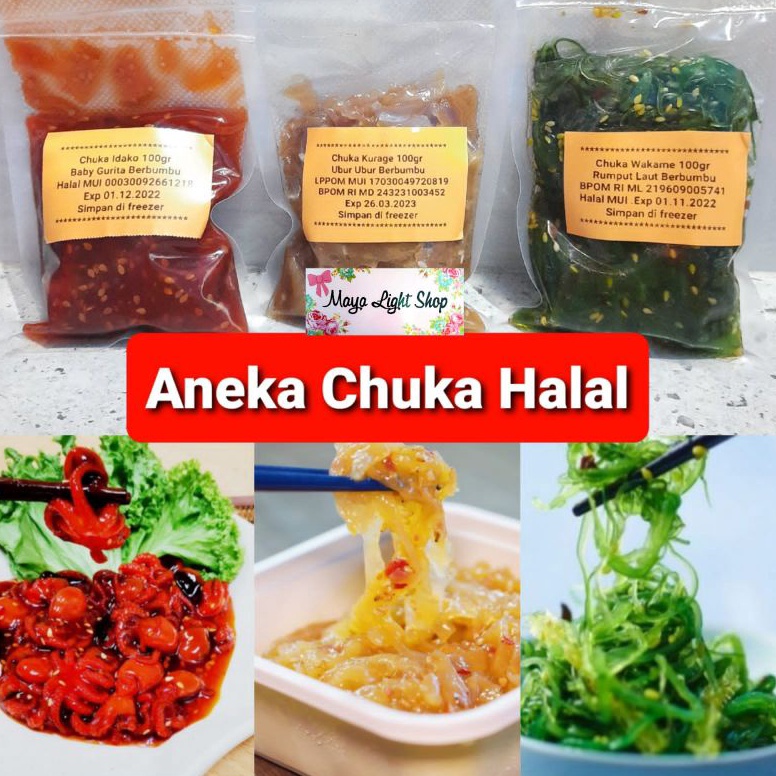 

Chuka sushi wakame idako kurage frozen gurita ubur ubur halal mui bpom murah tobiko bahan sushi murah