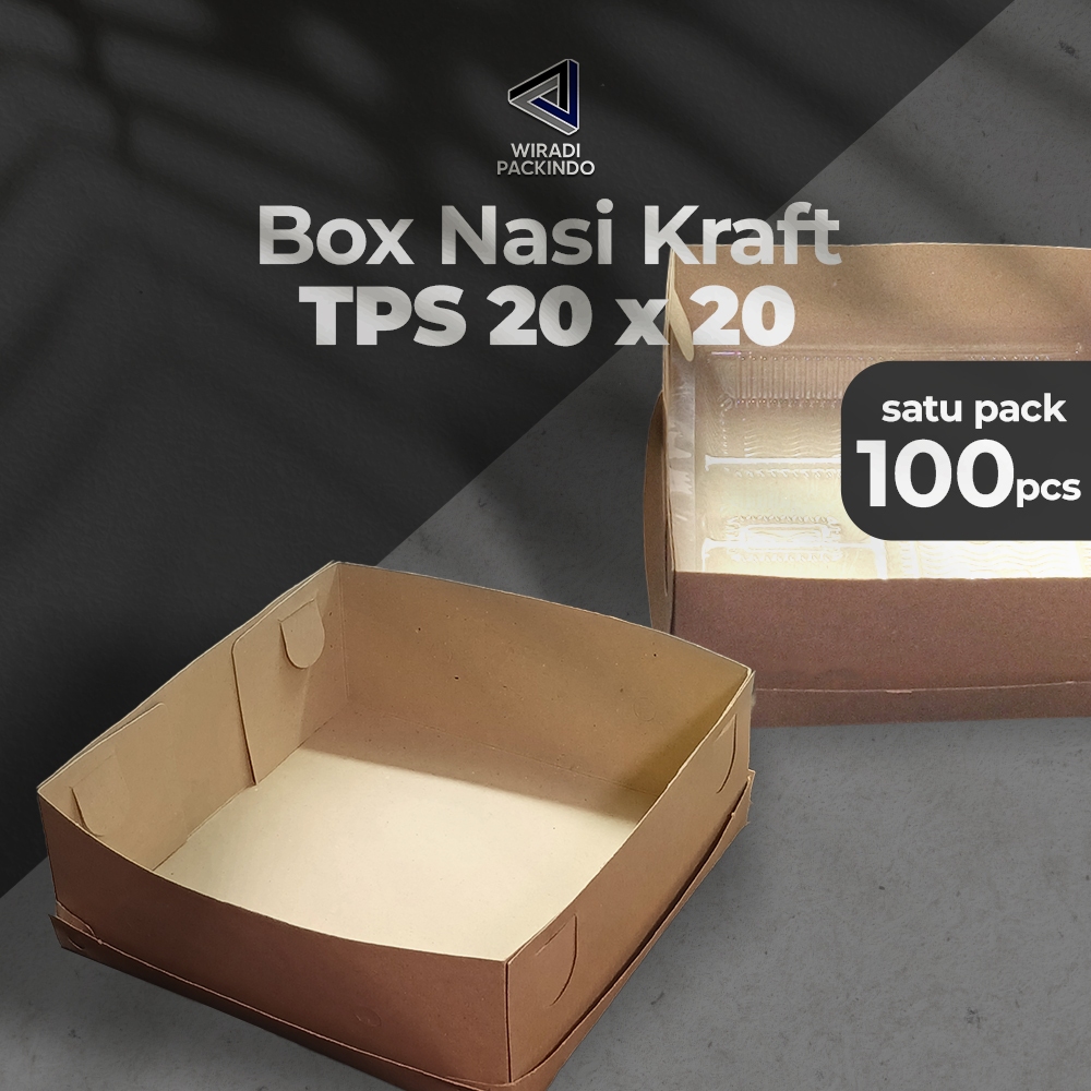 Kotak Nasi Kraft 20x20 Kotak Nasi  / Kotak Kue Snack