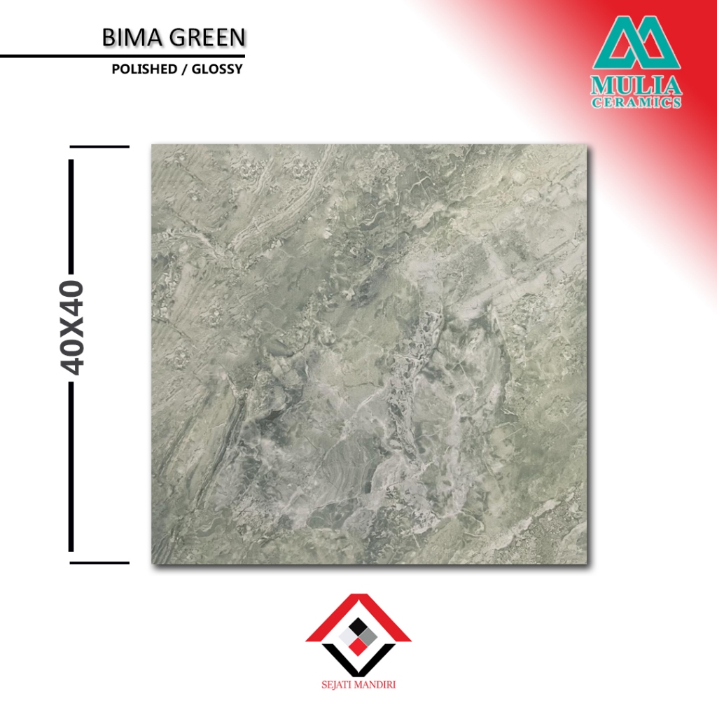 keramik 40x40 - motif marmer - mulia bima green