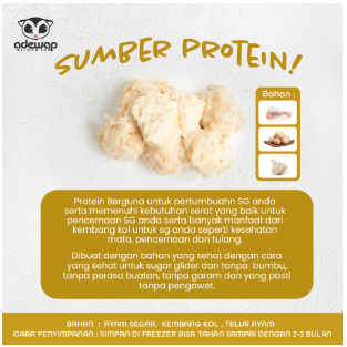 ADEWAP GLIDER Frozen Food Bunga Kol Meatball Glider Chicken For Sugar Glider
