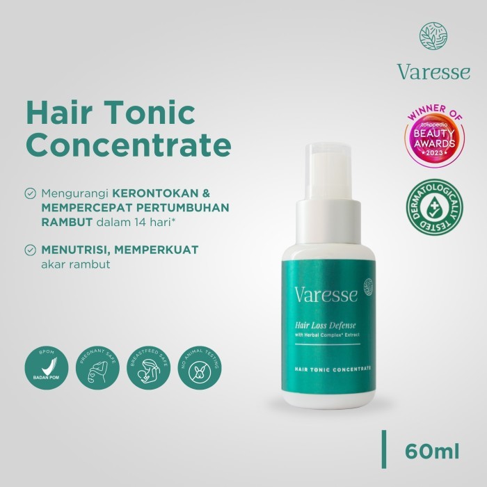 Varesse Hair Tonic Concentrate 60 ml | Penumbuh Rambut Rontok | Mengurangi Kerontokan