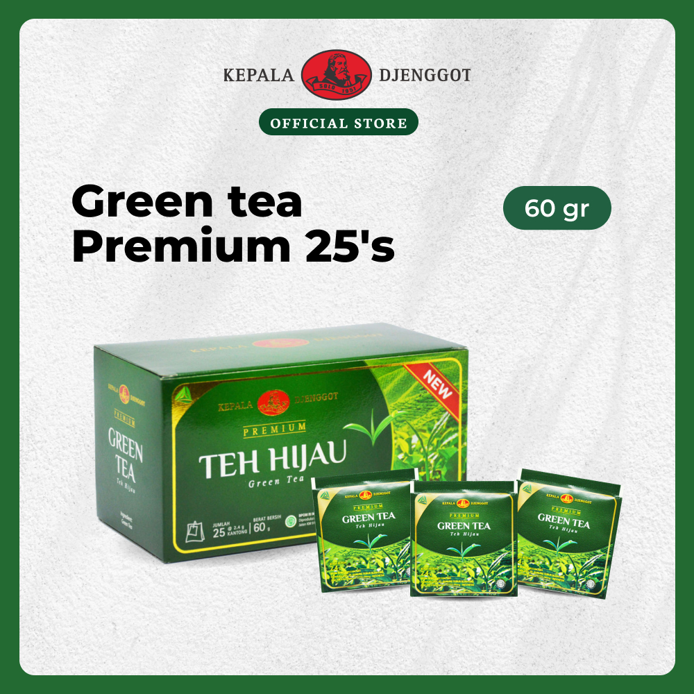 

Kepala Djenggot Green Tea Premium 25's 60 gr - Teh Hijau Premium