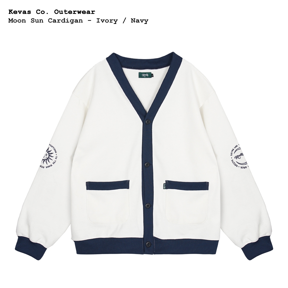 Kevas Moon Sun Cardigan - Ivory / Navy