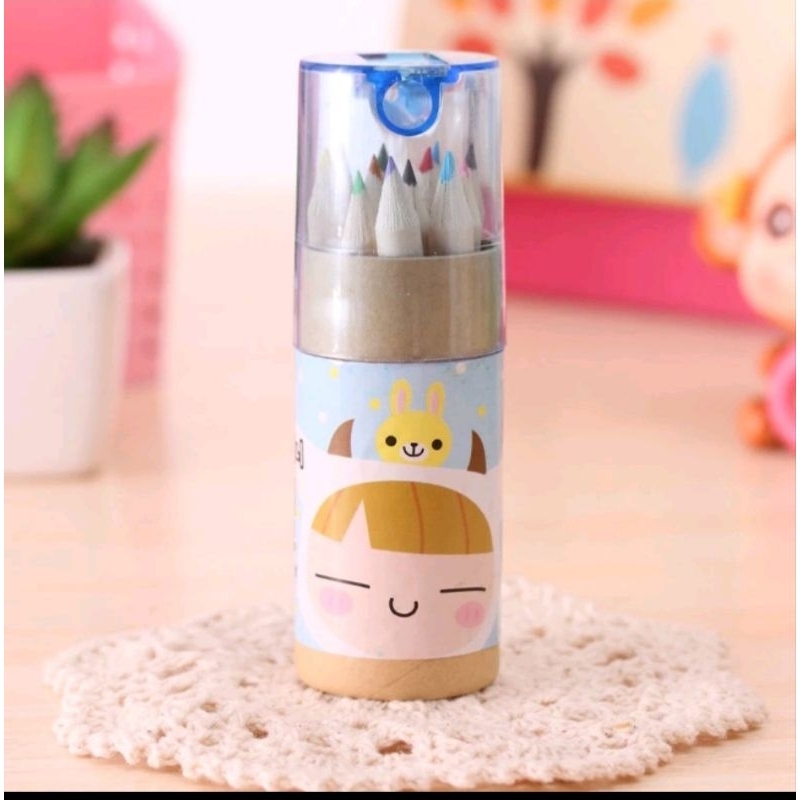 

Pensil Warna 12 IN 1 + Serutan Pensil Color Pencils Quality Pensil Warna Karakter Kemasan Tabung Murah